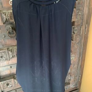LOFT Navy Sleeveless Blouse